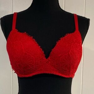Victoria’s Secret Dream Angels Lace Bra | Red | Padded No Wire | 38C